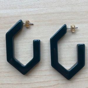 Madewell Geometric Earrings- Dark Green